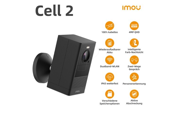 Imou Cell 2 Bataryalı Full Color Black Kamera